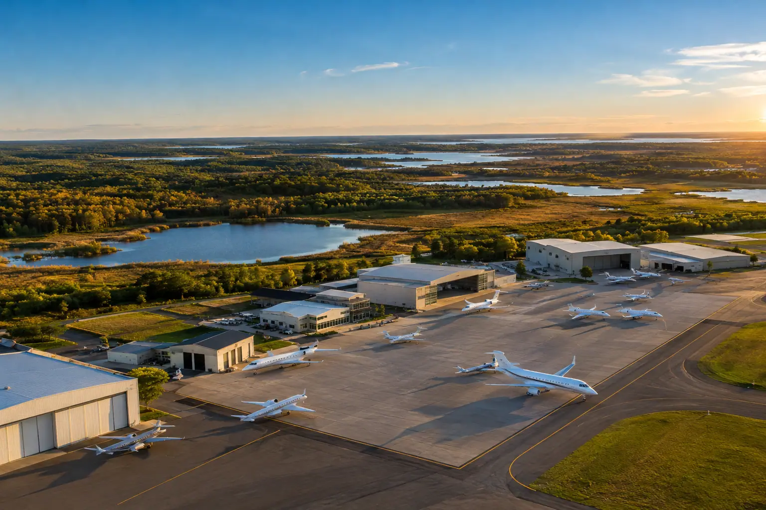 Business aviation ramp near Minneapolis