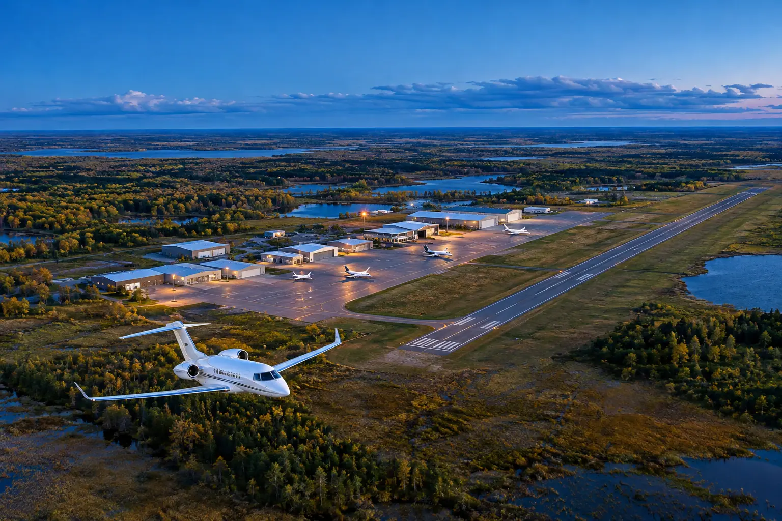 Private jets at Flying Cloud Airport