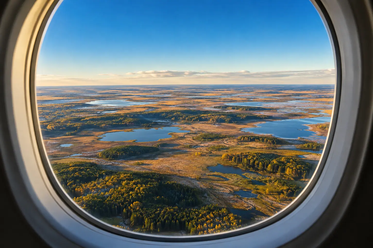 Minneapolis area from a private jet window